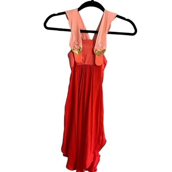 Bang Bang Copenhagen Girls Dress Size 2-3Y Summer Color Bird Red Pink Maxi Cute - Picture 2 of 12